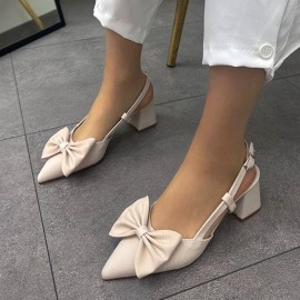 کفش زنانه پینترستی عروسکی پاپیونی مدل مینا پاشنه ۵ سانت